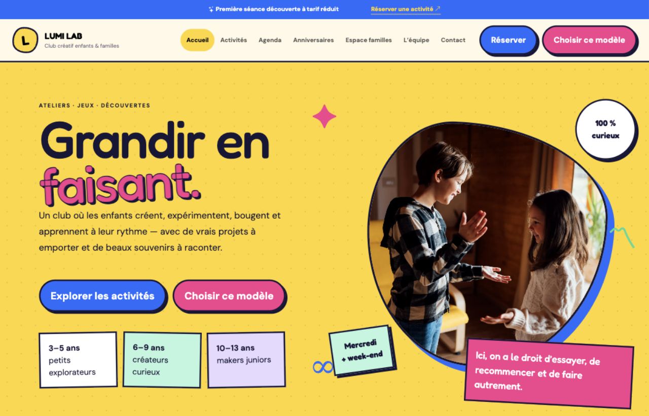 Aperçu du site LUMI LAB